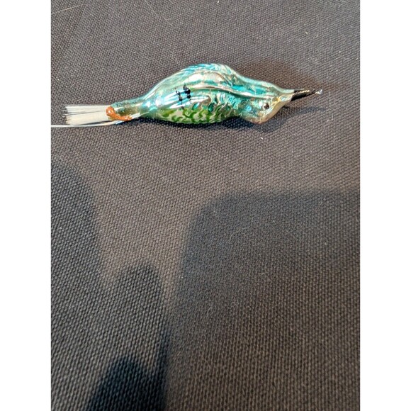 Vintage Glass Bird Clip-On Christmas Ornaments with Spun Glass Tails Set of 3 - Picture 5 of 7